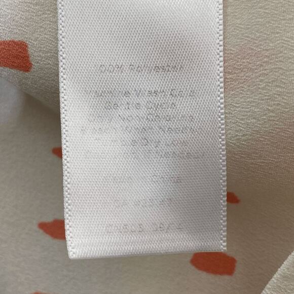 Talbots Nantucket Women's Cream & Orange Dotted Sleeveless Button-Down Blouse SM - Picture 5 of 13